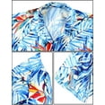 thumbnail image 4 of LA LEELA Men's Hawaiian Shirts Short Sleeve Button Down Shirt Men's Vacation Shirts Summer Beach Casual Aloha Shirts for Men Funny S Tropical Leaves, Blue, 4 of 7
