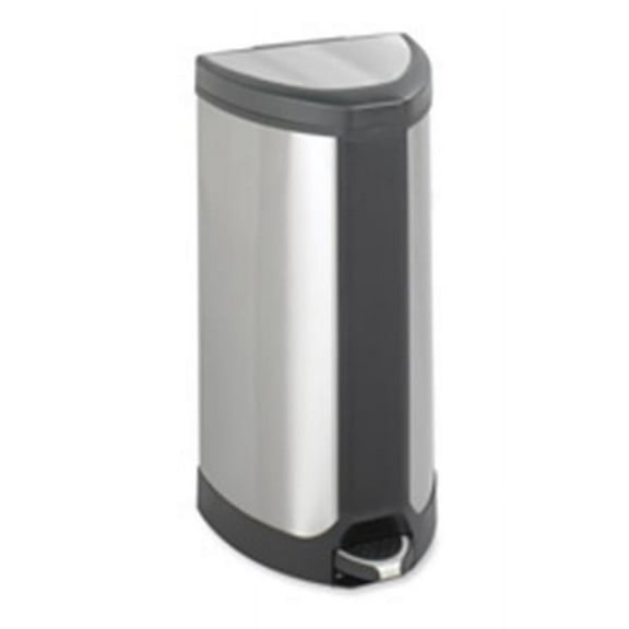 Safco Products Company SAF9685SS Step-On Receptacle- 4 Gal- 10-.75in.x10-.75in.x20-.50in.- Stainless