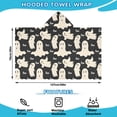 thumbnail image 2 of Halloween Ghost Boo Pattern Hooded Bath Towel，50"x30" for Ages 3 To 12 Kids, Quick Dry Lightweight Soft Microfiber Hood Beach Towel Cover Up for Kids, 2 of 7