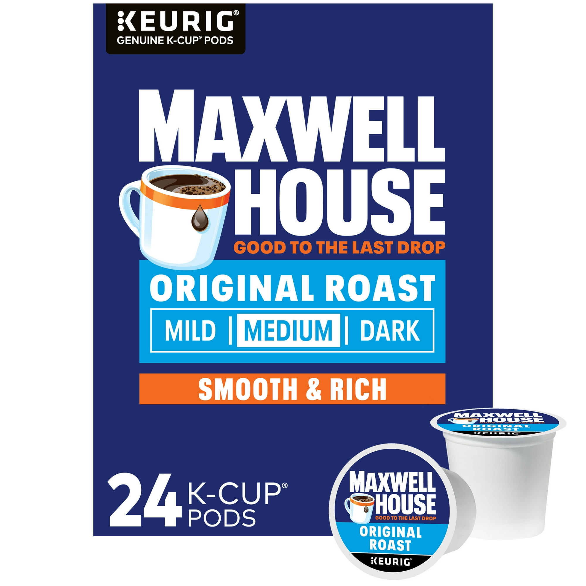 Maxwell House Original Roast Medium Roast K-Cup® Coffee Pods, 24 Count Box