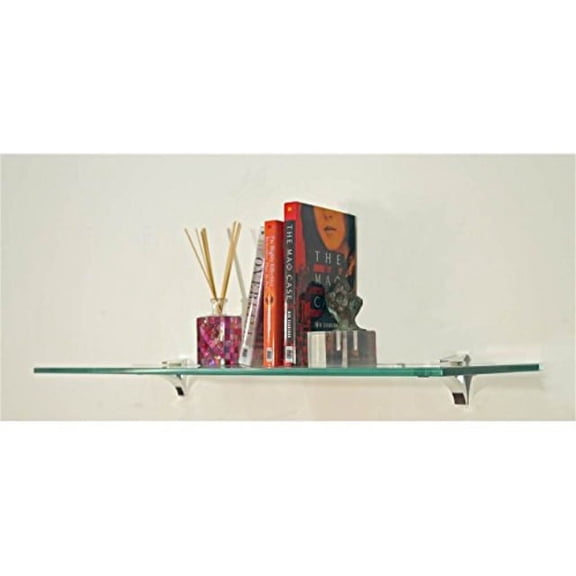 10" X 48" Cardinal Bathroom Glass Shelves - 2 Brackets Included with Each Shelf By Spancraft Glass