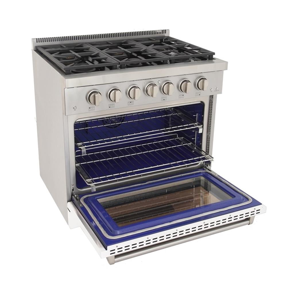 Pemberly Row 36" Natural Gas Range in White with True Simmer Burners