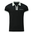 thumbnail image 4 of ORQ Lapel Fashion Short Sleeve Slim Casual Pocket Men's T-Shirt, 4 of 4
