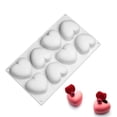 thumbnail image 1 of ZHAOCHENG Molde de silicona con forma de corazón de 8 cavidades, molde de silicona para pasteles, velas, molde para hornear, molde para jabón, pudín, pasteles y chocolates, 1 of 5
