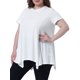 thumbnail image 4 of Tops de túnica de mujer plus size Agnes Orinda, camiseta de punto de verano con cuello redondo, suelta y fluida, de manga corta, blusa casual 1X blanca pálida, 4 of 6