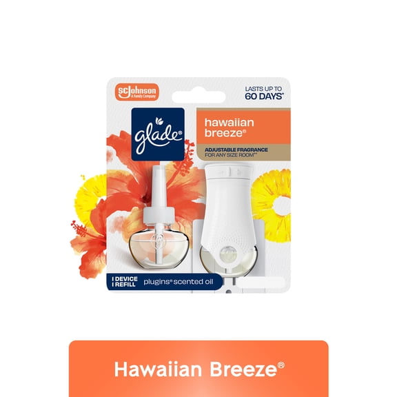 Glade PlugIns Scented Oil Starter kit, Air Freshener, Hawaiian Breeze®, 1.34 oz