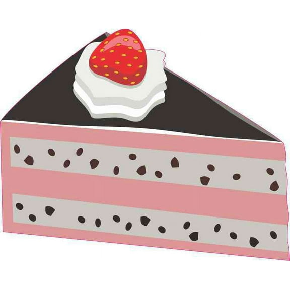 5inx3.75in StrawBerry Cake Sticker Vinyl Cup Decal Vehicle Bumper Stickers