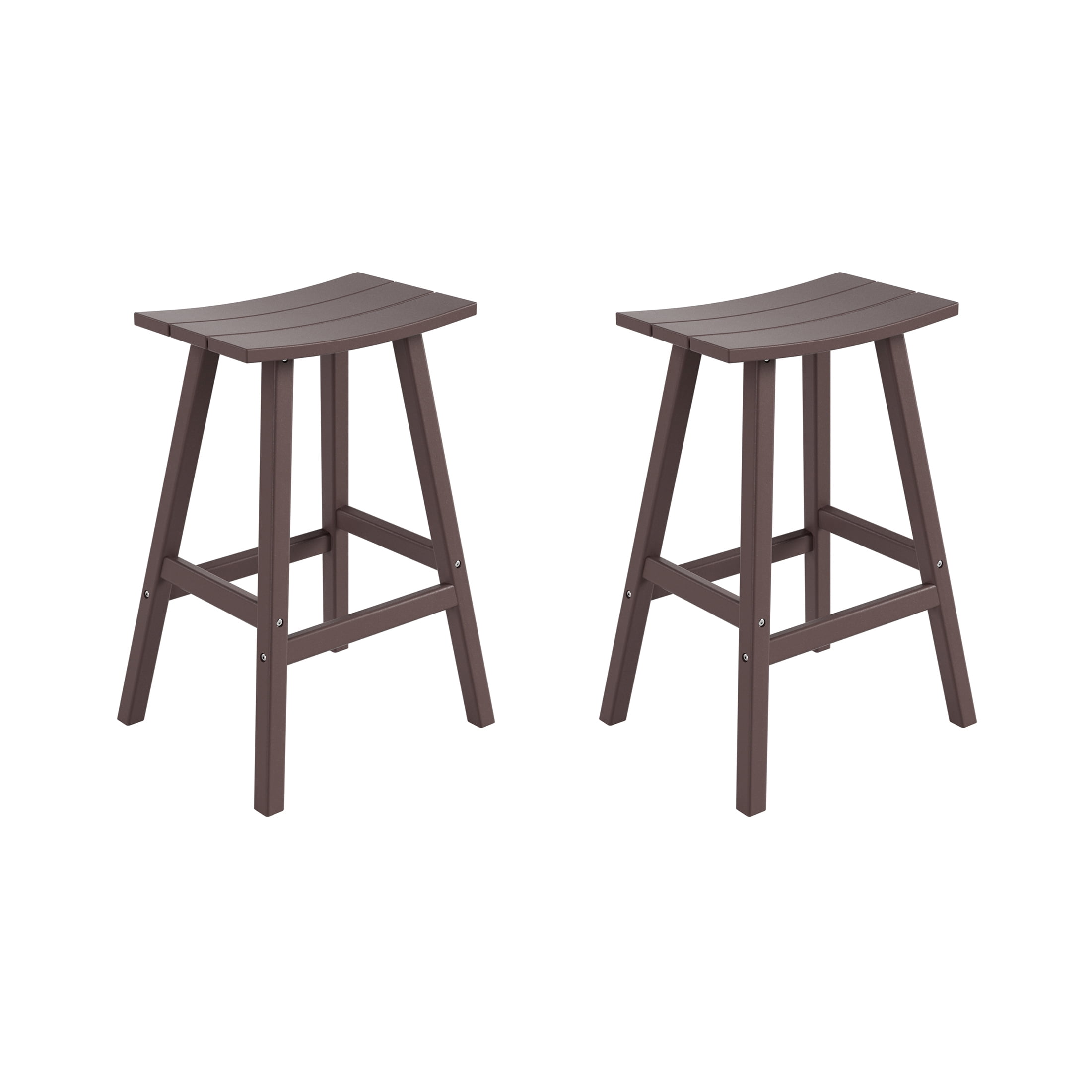 GARDEN 29" Inches Adirondack Plastic Outdoor Bar Stools (Set of 2), Dark Brown