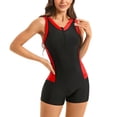 thumbnail image 6 of Guluxicc Women's Zipper Front Athletic Swimsuit Boyleg One Piece Slimming Bathing Suit Full Coverage Swimwear, 6 of 7