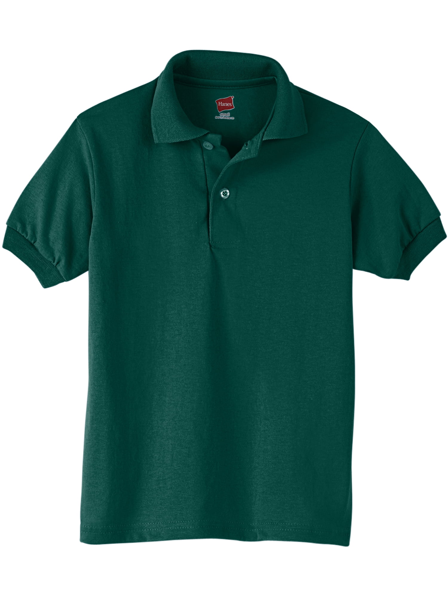 Hanes Boys School Uniform 418 EcoSmart Jersey Polo Shirt
