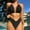 Black, variant on QUNYINEY Womens Swim Bikinis Solid Spaghetti Straps Bathing Suit Two Piece Triangle Swimsuit Sets