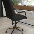 thumbnail image 5 of Merrick Lane Contemporary High-Back Black Faux Leather Home Office Chair with Padded Gold Arms, 5 of 16
