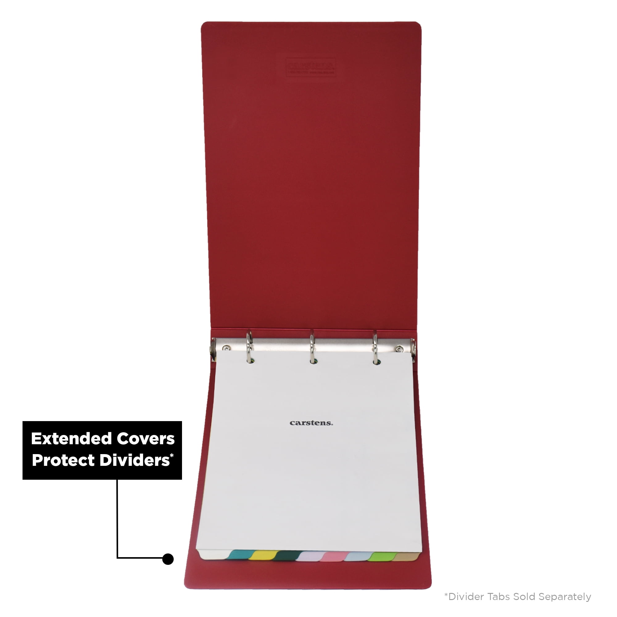 Carstens 3-Inch Heavy Duty 3-Ring Binder - Top Opening, Brick Red