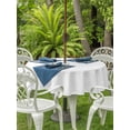 thumbnail image 4 of Outdoor Tablecloth with Umbrella Hole Zipper White Round Tablecloth 60" Waterproof Outside Table Cloth Modern Minimalist Pure Soild Color Patio Table Cover Tablecloths for Picnic Party, 4 of 8