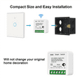 thumbnail image 2 of 4PCS WiFi Smart Switch Light Switch, APP Remote Control, Voice Control, DIY Mode, Timer Function, LAN Control, 2 Way 16A, 2 of 8