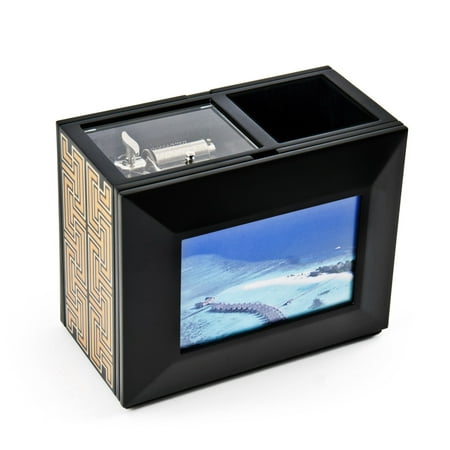 - Eclectic Reuge Double Sided Photo Frame 36 Note Musical Desktop Organizer