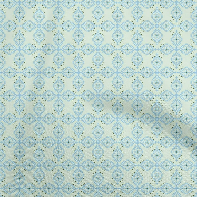 oneOone Rayon Mint Fabric Asian Block Print Traditional Sewing Material Print Fabric By The Yard 56 Inch Wide