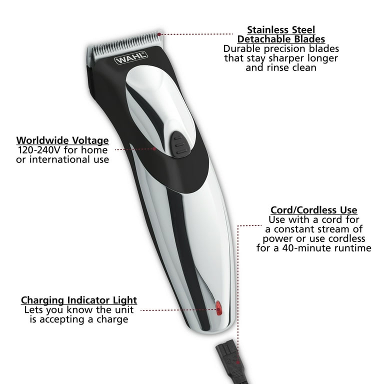 Wahl Haircut & Beard - Cord / Cordless Clipper with Worldwide