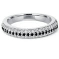 thumbnail image 1 of 1/2ct Treated Black & White Pave Diamond Wedding Stackable Ring, 1 of 3