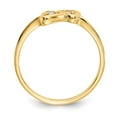 thumbnail image 2 of Solid 14k Yellow Gold Diamond heart Ring Band Size 8 (.05 cttw.), 2 of 6