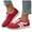 Red, variant on Sneakers for Women Leather Suede Patchwork Non Slip Casual Walking Shoes Gym Tennis Running Wide Toe Box Shoes Black 6.5