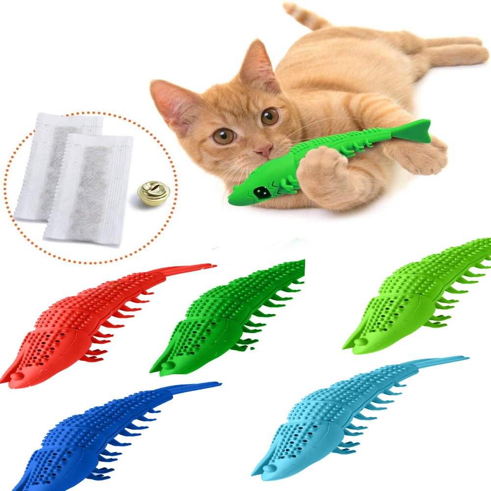 Ronton Self Cleaning Cat Toothbrush Catnip Toy Durable Hard Rubber Dental Care 