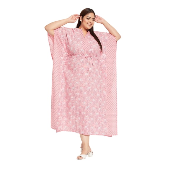 Oussum Cotton Kaftan For Women Plus Size Maxi Length Beach Caftan Loungewear Dress