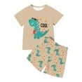 thumbnail image 1 of LUOGENLI Boys Dinosaur Print T Shirt and Shorts Outfits Set for Casual Wear and Sports Outfits for Boys 2025 under 20 Light Yellow 4-5 Years, 1 of 4