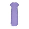 thumbnail image 7 of YTCAMLO A Line Sundresses for Women Casual Short Sleeve Long Dress Baggy Sleeveless Maxi Dress with Pockets Flowy Travel Vacation Clothes, Purple L, 7 of 7