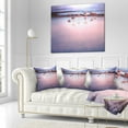 thumbnail image 2 of Designart Flamingo Birds on Bolivia Beach - Modern Beach Throw Pillow - 18x18, 2 of 4