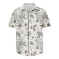 thumbnail image 5 of JURANMO Men's Hawaiian Floral Shirts Button Down Casual Tropical Holiday Beach Shirts Summer Short Sleeve Lapel Tops Sales Today Clearance Gray XXL, 5 of 6