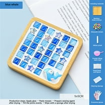 NSESSHome Mosaic Tiles for Crafts,Mixed Color Mosaic Kits with Wooden Coaster for Adults,Mosaic Crafts Materials Package for Coaster Handmade Home Decor Gifts