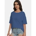 thumbnail image 6 of Women's Short Sleeve Crew Neck T-Shirt - Relaxed Fit, Soft Casual Tee, 6 of 6