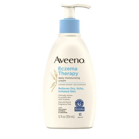 Aveeno Eczema Therapy Daily Moisturizing Cream with Oatmeal, 12 fl. (Best Rated Eczema Cream)