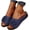 Blue, variant on Orthopedic Dress Sandals for Women 2026 Comfortable Flower Sandals Summer Beach Platform PU Leather Wedge Open Toe Sandals Arch Support Slippers Slides
