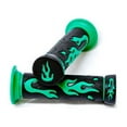 thumbnail image 1 of Krator ATV / PWC Green Flame Grips Handgrips Quad UTV Compatible with Arctic Cat TRV, 1 of 5