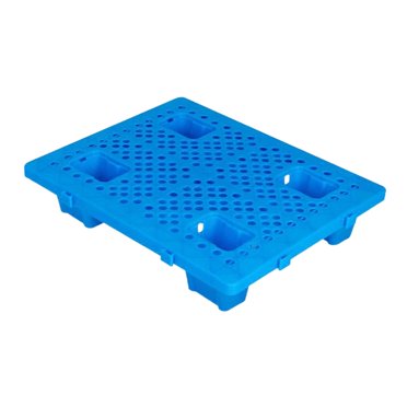 4pcs Plastic Pallets - 19.6" X 11.8" X 3.9" Nestable Blue Polyethylene Storage Pallets, Moisture-Proof