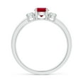 thumbnail image 2 of ANGARA Natural Classic Ruby and Diamond Three Stone Engagement Ring in 14K White Gold for Women (Size-5mm) | July Birthstone Jewelry for Her | Natural Ruby Rings, 2 of 11
