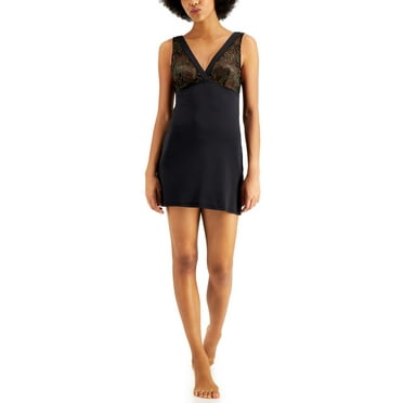 INC International Concepts Womens Metallic Lace Chemise Nightgown