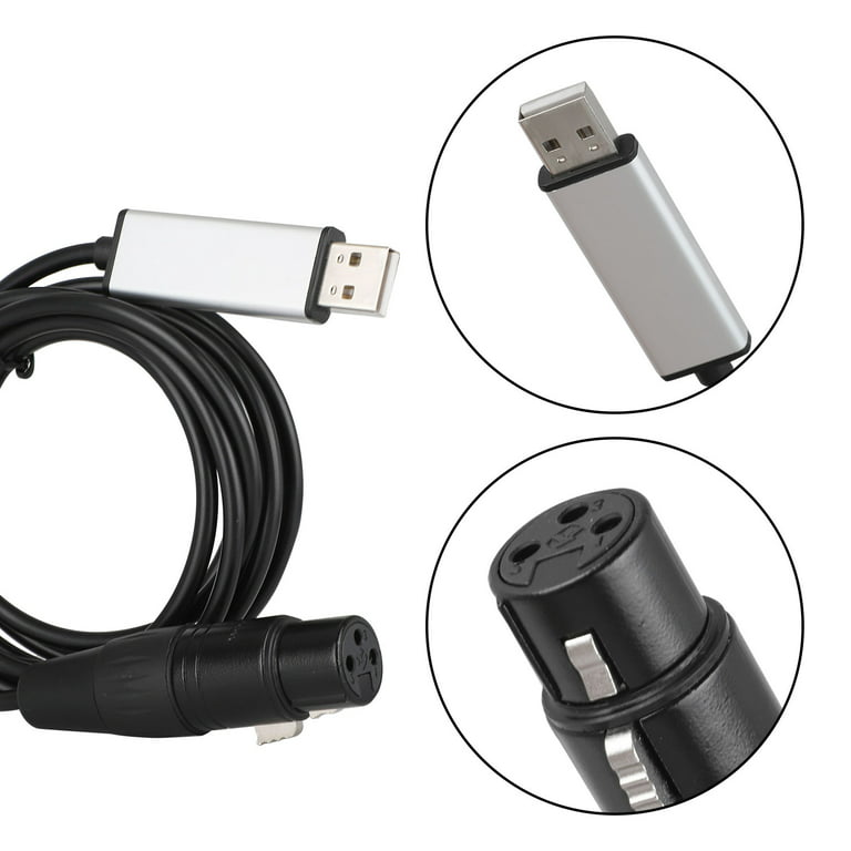 USB to DMX Interface Adapter, 6ft/1.8M, EEEkit 3 Pin USB Male to