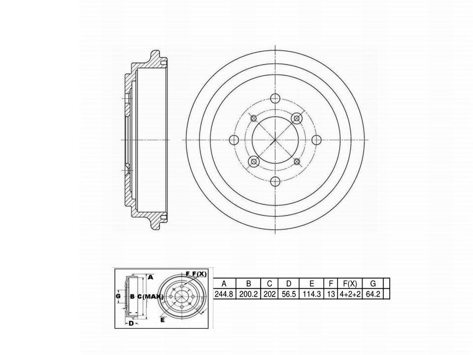 Winstop Brake Drum, Rear WS237235, Geo Metro 1997-1995