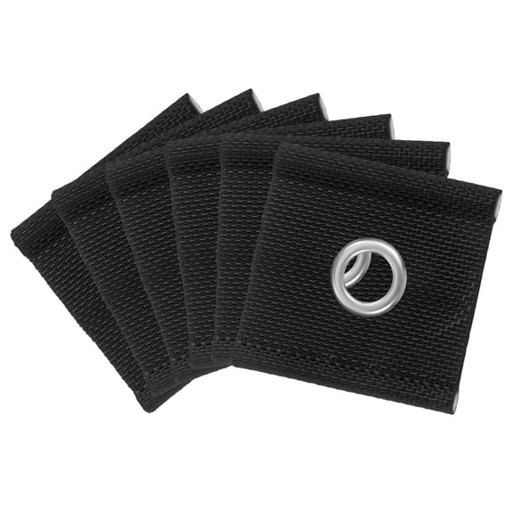 FUTUREORYY Black Polyester Awning Eyelets, 6-Pack for Easy RV Awning Installation and Versatile Outdoor Camping Use