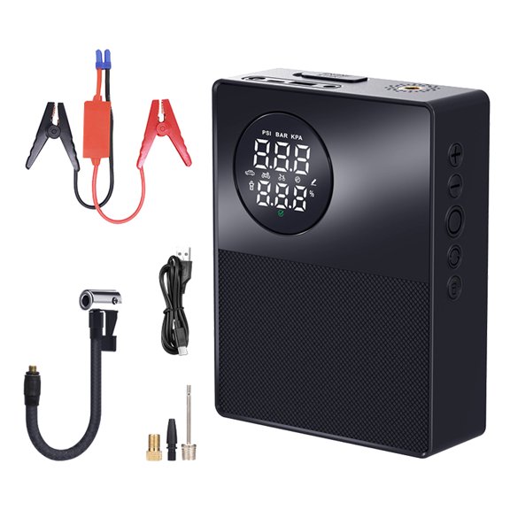 Riwcyla Jump Starter with Air Compressor 1000A Peaks Automobile Battery Power Pack (Up to 4.0L Gases or 2.5L Diesel Engines) with Power Bank Function 150PSI Digital Tire Inflator