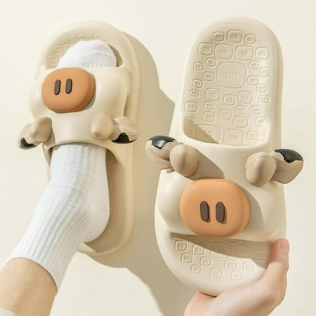 

Bnwani Cloud Cushion Slides for Women EVA Pillow Women s Cute Cartoon Slippers Men Women Non-Slip Shower Shoes Sandals Open Toe for Bathroom House Spa Gym Home Khaki 9.5