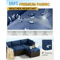 thumbnail image 4 of SUNCROWN 9 Piece Patio Furniture Cushions, Replacement Outdoor Cushions for 4-Seat Patio Couch, Cushions for Outdoor Sectional Sofa, Blue, 4 of 9