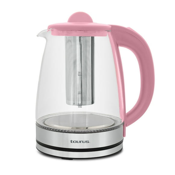 Hervidor de Agua Taurus 1.8 Litros de Vidrio Wonder Elora 1000W Color Rosa