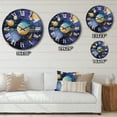thumbnail image 4 of Designart "Purple Yellow Galactic Universe Stellar Harmony" Comets Oversized Wall Clock, 4 of 5