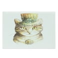 thumbnail image 1 of Cat Cutting Board, Pet Hat and Occult Eye Collar Grunge Celtic Trick Theme Print, Decorative Tempered Glass Cutting and Serving Board, Large Size, Yellow and Grey, by Ambesonne, 1 of 1