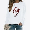 thumbnail image 2 of Lenpel Women's Valentines Day Shirts Long Sleeve Crew Neck Heart Printed Sweatshirts Casual Loose Pullover Tops, 2 of 3