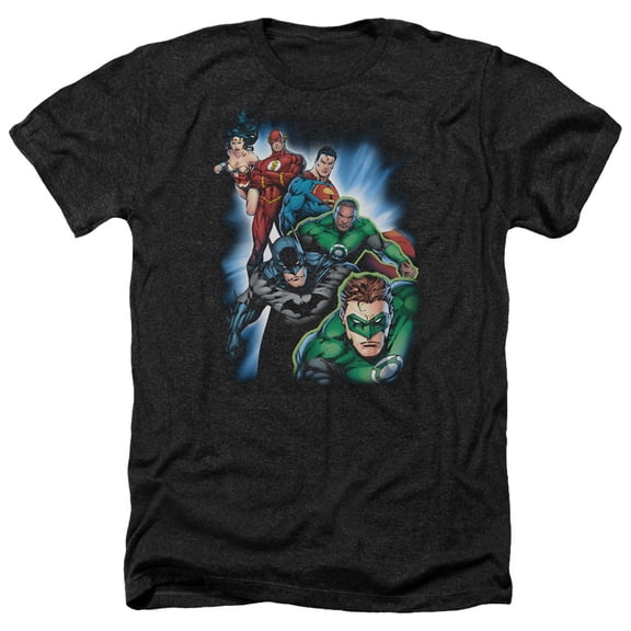 Jla - Heroes Unite - Heather Short Sleeve Shirt - X-Large